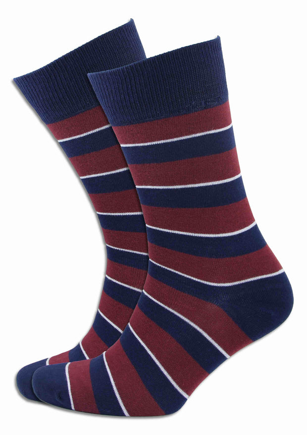 Queen's Dragoon Guards (QDG) Socks Socks The Regimental Shop Blue/Maroon/White One size fits all 