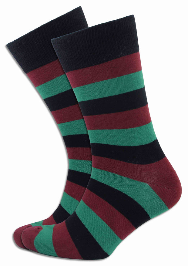 Queen's Lancashire Regiment Socks Socks The Regimental Shop Black/Maroon/Green One size fits all 