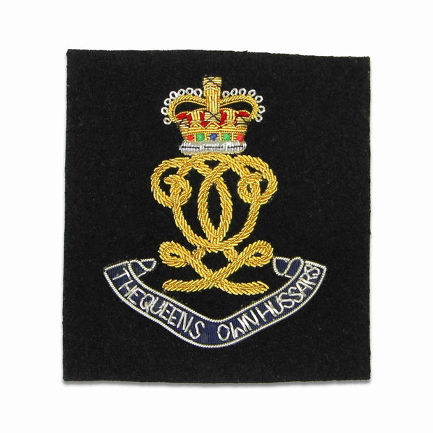 Queen's Own Hussars Blazer Badge (Monogram) Blazer badge The Regimental Shop Black/Gold/Blue One size fits all 