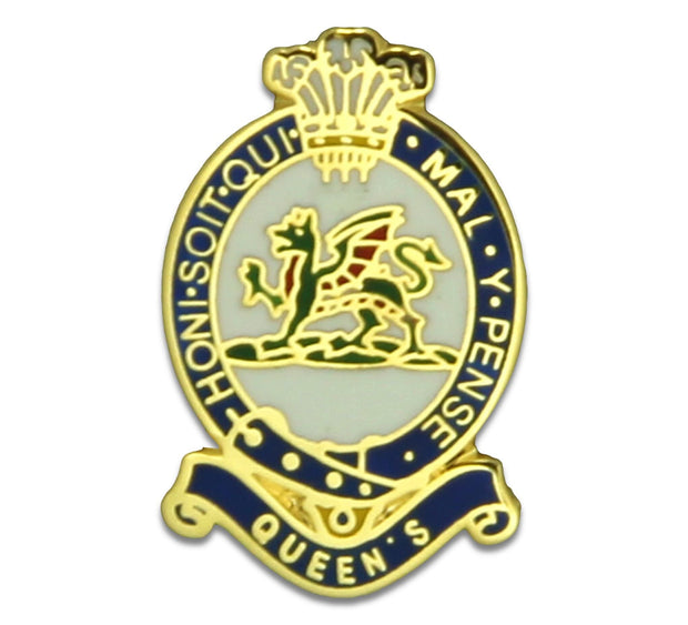 Queen's Regiment Lapel Badge Lapel badge The Regimental Shop Gold/Blue/White/Green 15x15mm 