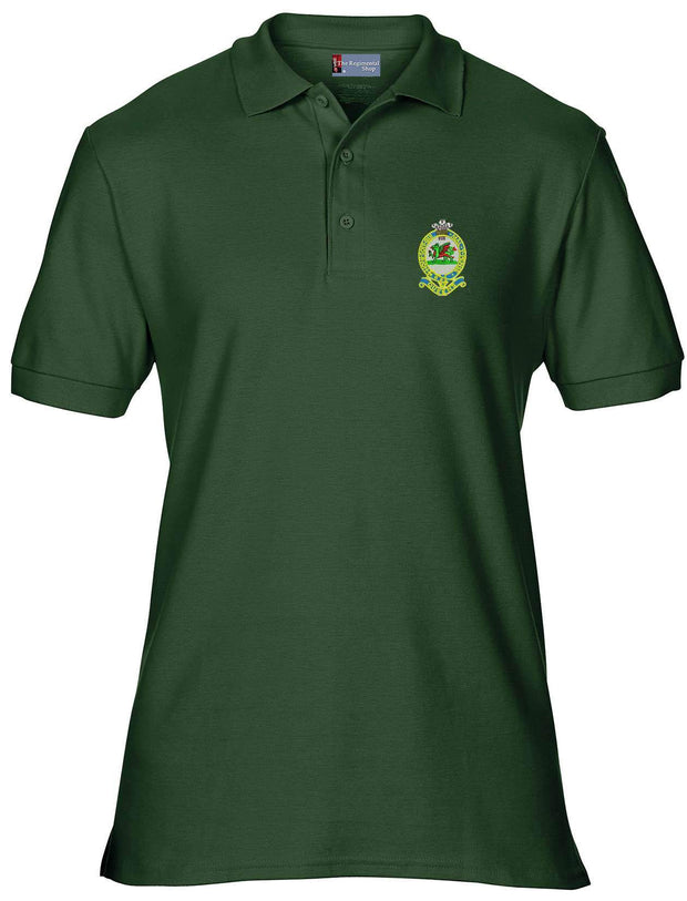Queen's Regiment Polo Shirt Clothing - Polo Shirt The Regimental Shop 36" (S) Bottle Green 