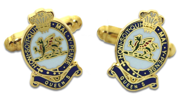 Queen's Regiment Cufflinks Cufflinks, T-bar The Regimental Shop Gold/White/Blue one size fits all 