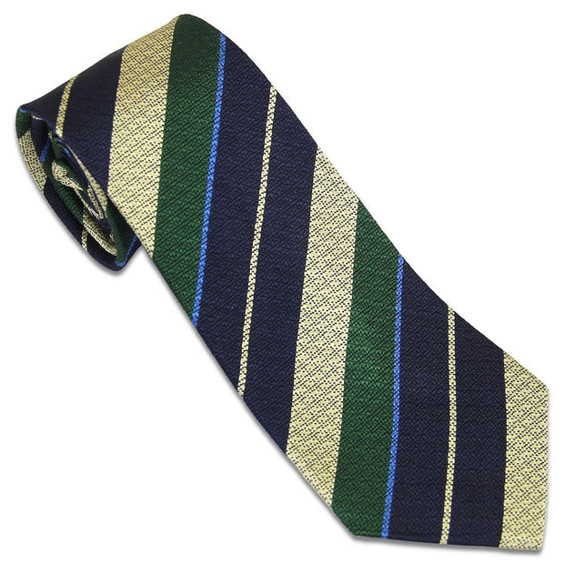 Queen's Royal Hussars Tie (Silk Non Crease) Tie, Silk Non Crease The Regimental Shop Buff/Blue/Green one size fits all 