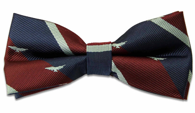 Royal Air Force (RAF) Eagle Polyester (Pre-tied) Bow Tie Bowtie, Polyester The Regimental Shop Maroon/Blue/Silver one size fits all 