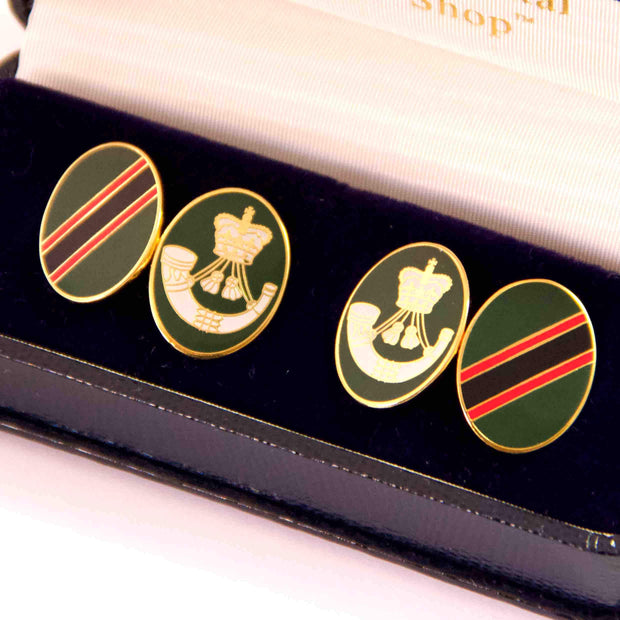 The Rifles Cufflinks Cufflinks, Gilt Enamel The Regimental Shop   