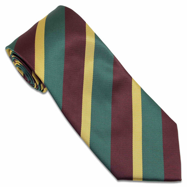 Royal Dragoon Guards Tie (Polyester) Tie, Polyester The Regimental Shop Green/Maroon/Gold one size fits all 