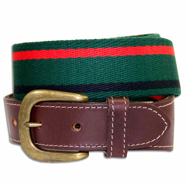 Royal Green Jackets Webbing Belt Webbing Belt The Regimental Shop S (30-32") Green/Red/Black 