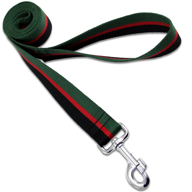Royal Gurkha Rifles (RGR) Wide Dog Lead Webbing Dog Lead The Regimental Shop Black/Red/Green One size - 150cm 