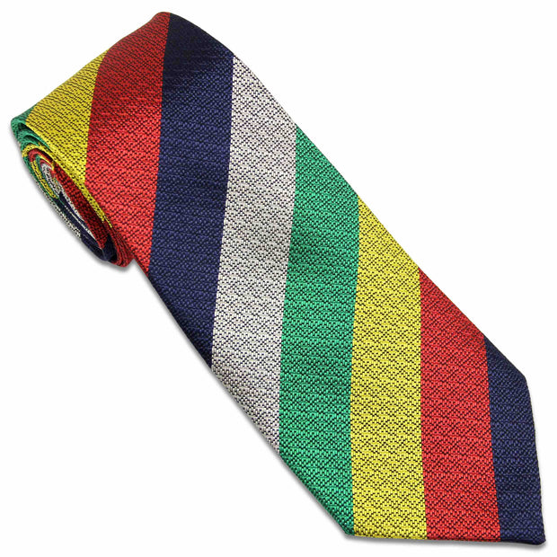 Royal Logistic Corps Officers' Club Tie (Silk Non Crease) Tie, Silk Non Crease The Regimental Shop Silver/Yellow/Red/Blue/Green one size fits all 