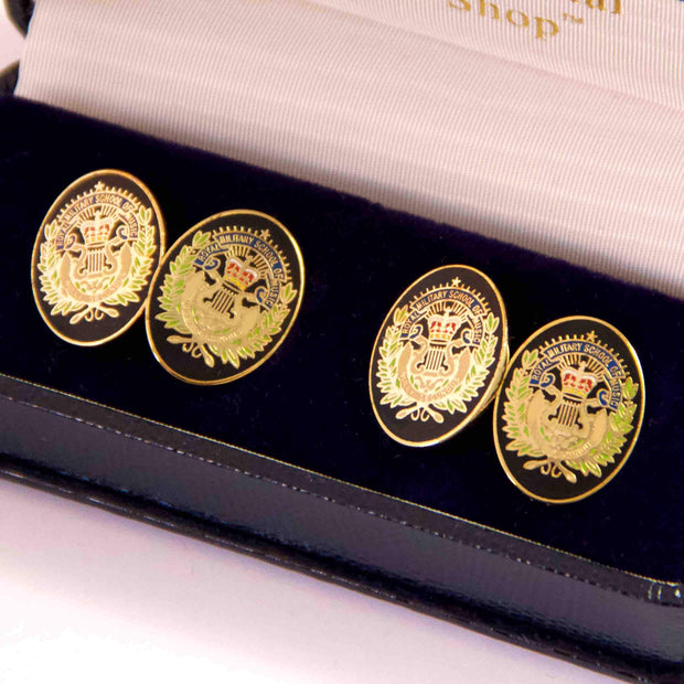 Royal Military School of Music Cufflinks Cufflinks, Gilt Enamel The Regimental Shop   