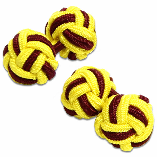 Royal Regiment of Fusiliers Knot Cufflinks Cufflinks, Knot The Regimental Shop Maroon/Yellow one size fits all 