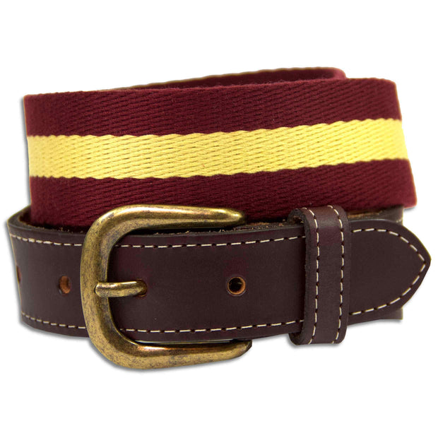 Royal Regiment of Fusiliers Webbing Belt Webbing Belt The Regimental Shop S (30-32") Maroon/Yellow 