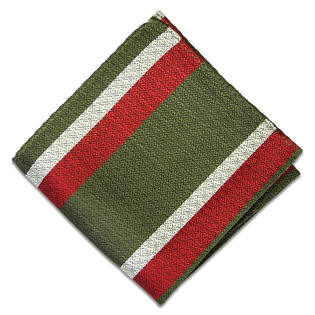 Royal Regiment of Wales Silk Non Crease Pocket Square Pocket Square The Regimental Shop Green/Red/White one size fits all 
