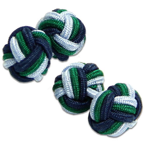 Royal Corps of Signals Knot Cufflinks Cufflinks, Knot The Regimental Shop Dark Blue/Light Blue/Green one size fits all