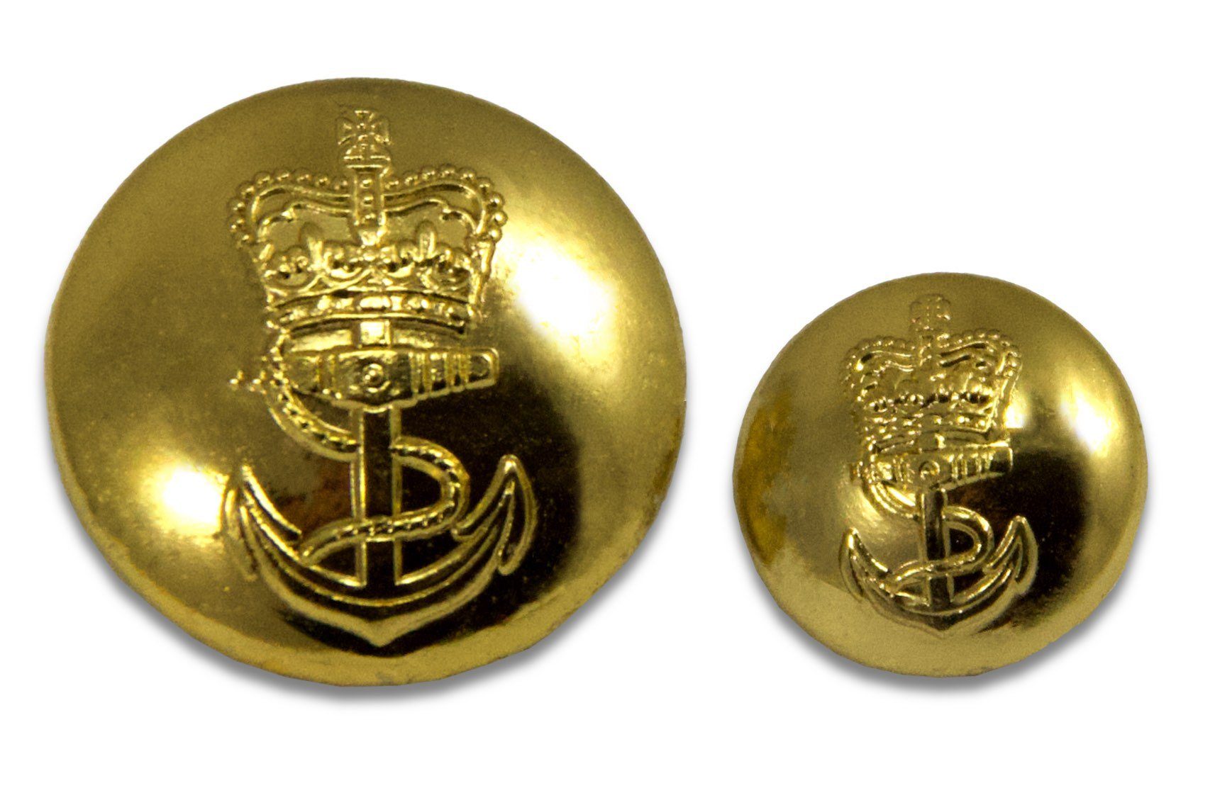 8 Genuine British Royal Navy Dress Buttons – Jacket Blazer Greatcoat – Made In UK