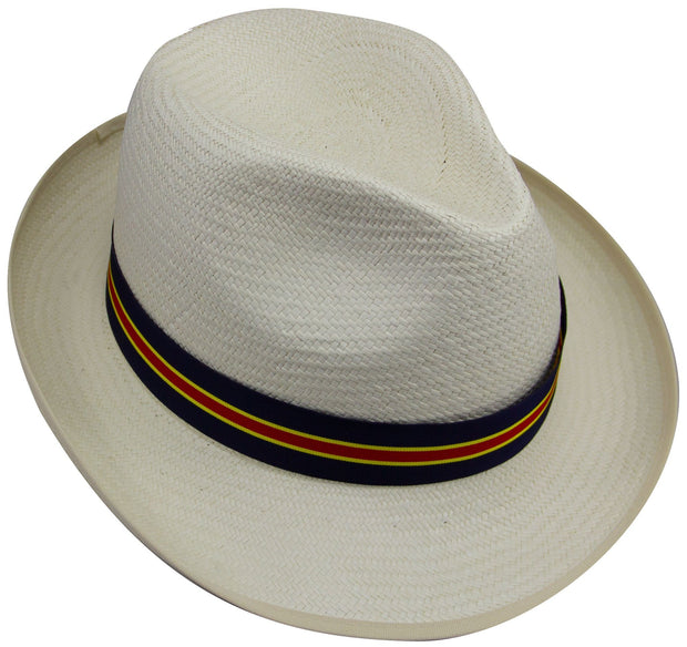Sandhurst Panama Hat (tie design) Panama Hat The Regimental Shop 6 3/4" (55) red/blue/yellow 