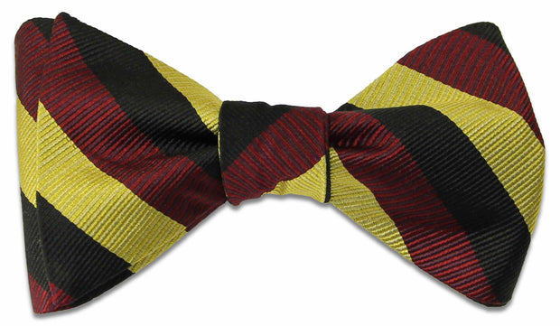 The Royal Hussars (PWO) Silk (Self Tie) Bow Tie Bowtie, Silk The Regimental Shop Maroon/Black/Yellow one size fits all 