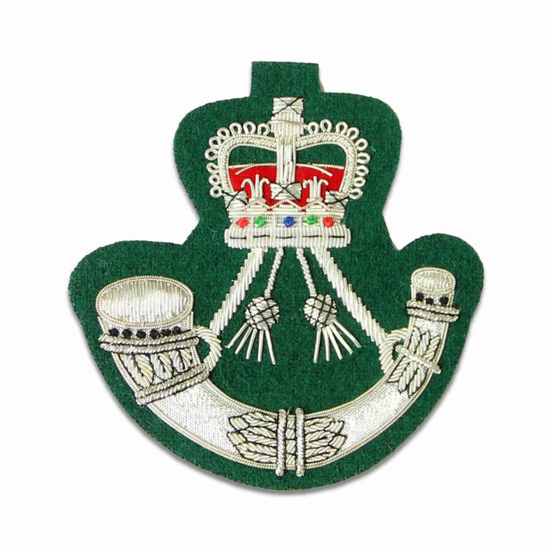 The Rifles Blazer Badge - green backing - regimentalshop.com