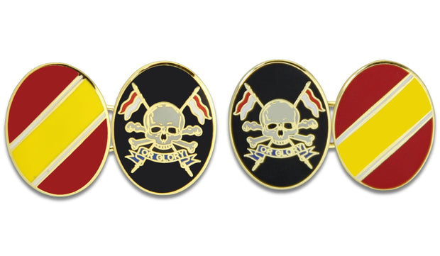 The Royal Lancers Gilt Enamel Cufflinks Cufflinks, Gilt Enamel The Regimental Shop Black/Yellow/Red/White/Gold one size fits all 