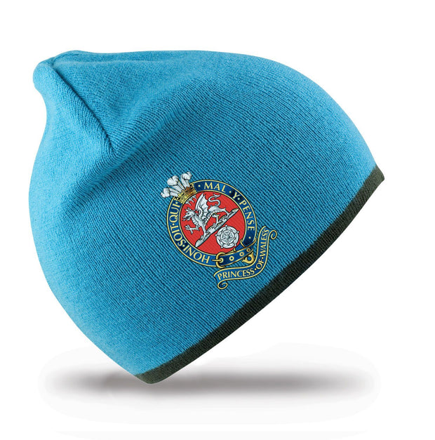 Princess of Wales's Royal Regiment Beanie Hat Clothing - Beanie The Regimental Shop Aqua/Grey one size fits all 