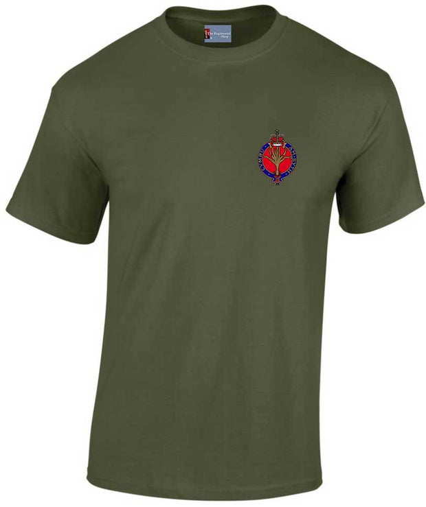 Welsh Guards Cotton T-shirt Clothing - T-shirt The Regimental Shop Small: 34/36" Army Green (Olive) 