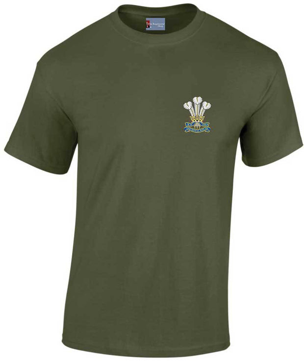 Royal Welsh Cotton Regimental T-shirt Clothing - T-shirt The Regimental Shop Small: 34/36" Army Green (Olive) 