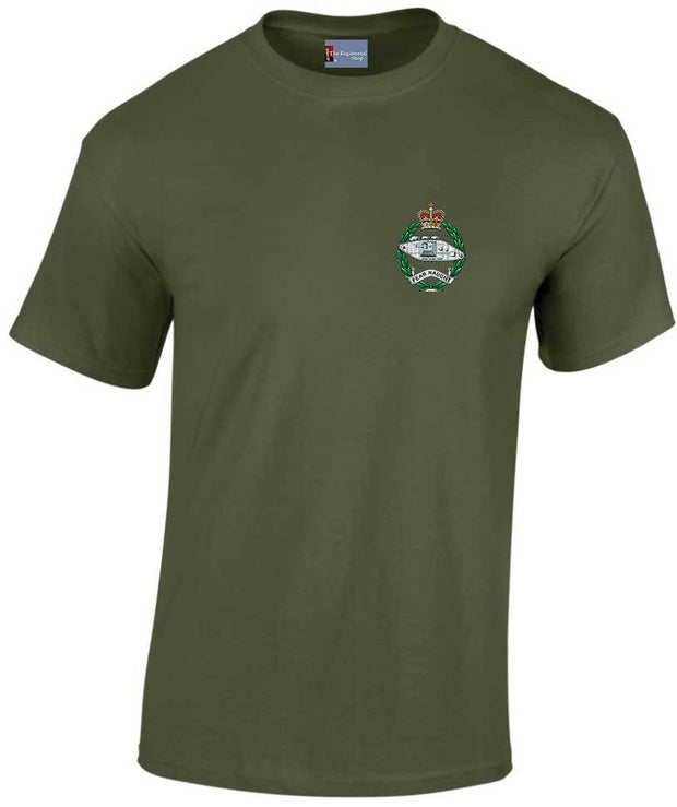 Royal Tank Regiment Cotton T-shirt Clothing - T-shirt The Regimental Shop Small: 34/36" Army Green (Olive) 