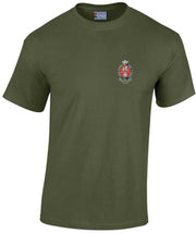 Princess of Wales's Royal Regiment Cotton T-shirt Clothing - T-shirt The Regimental Shop Small: 34/36" Army Green (Olive) 