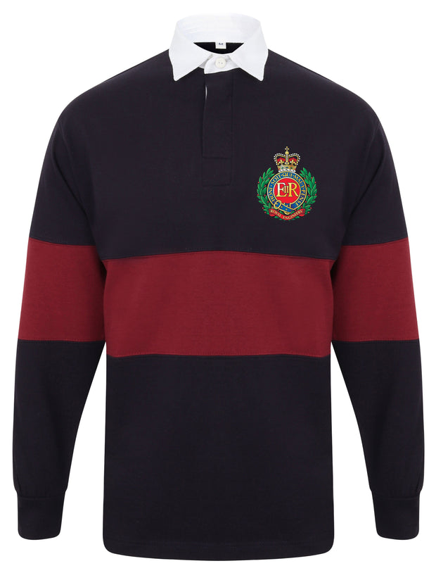 Royal Engineers Panelled Rugby Shirt Clothing - Rugby Shirt - Panelled The Regimental Shop 36/38" (S) Navy/Burgundy 
