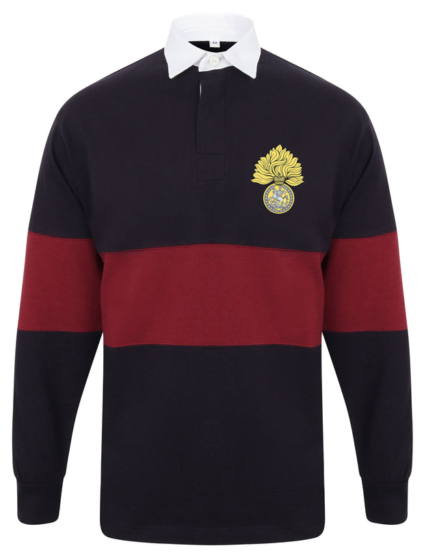 Royal Regiment of Fusiliers Panelled Rugby Shirt Clothing - Rugby Shirt - Panelled The Regimental Shop 36/38" (S) Navy/Burgundy 