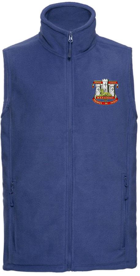 Devonshire & Dorset Regiment Premium Outdoor Sleeveless Fleece (Gilet) Clothing - Gilet The Regimental Shop 33/35" (XS) Bright Royal 