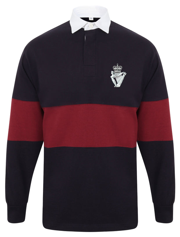 Royal Irish Regiment Panelled Rugby Shirt Clothing - Rugby Shirt - Panelled The Regimental Shop 36/38" (S) Navy/Burgundy 