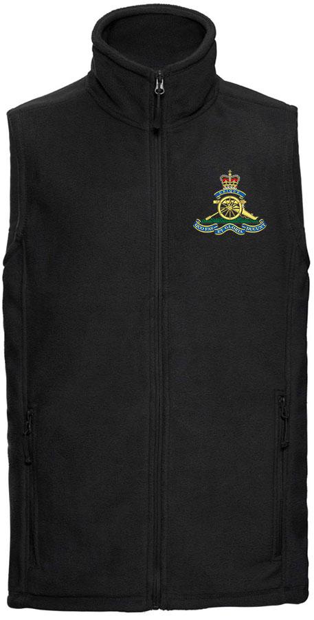 Royal Artillery Premium Outdoor Sleeveless Regimental Fleece (Gilet) Clothing - Gilet The Regimental Shop 33/35" (XS) Black 