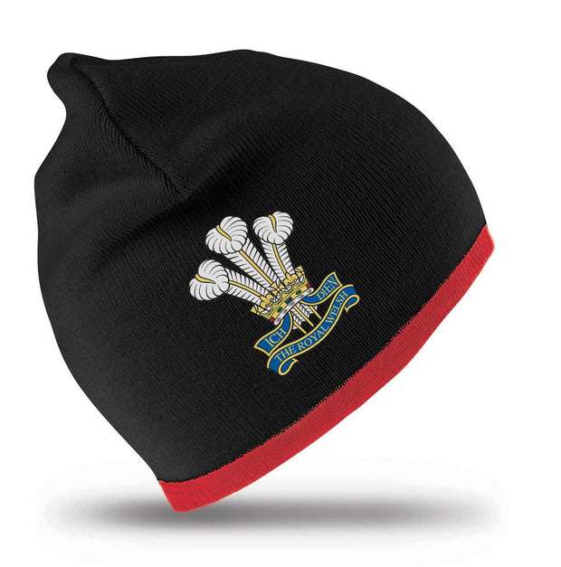 Royal Welsh Regimental Beanie Hat Clothing - Beanie The Regimental Shop Black/Red one size fits all 