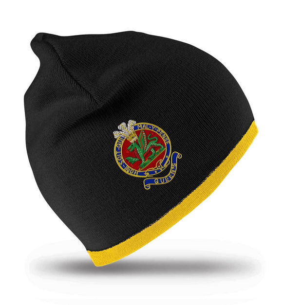 Queen's Regiment Beanie Hat Clothing - Beanie The Regimental Shop Black/Yellow one size fits all 
