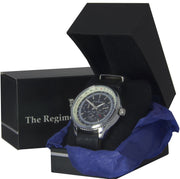 Military Multi Dial Watch with Black Leather Strap Multi Dial The Regimental Shop   