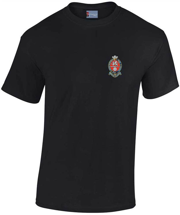 Princess of Wales's Royal Regiment Cotton T-shirt Clothing - T-shirt The Regimental Shop Small: 34/36" Black 