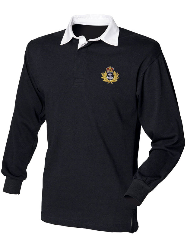 Royal Navy Rugby Shirt (Cap Badge) Clothing - Rugby Shirt The Regimental Shop 36" (S) Black 