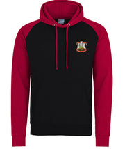 Devonshire and Dorset Premium Baseball Hoodie Clothing - Hoodie The Regimental Shop S (36") Black/Red 