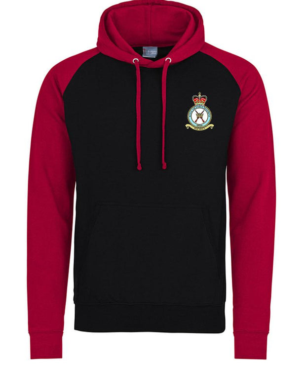 RAF Regiment Premium Baseball Hoodie Clothing - Hoodie The Regimental Shop S (36") Black/Red 