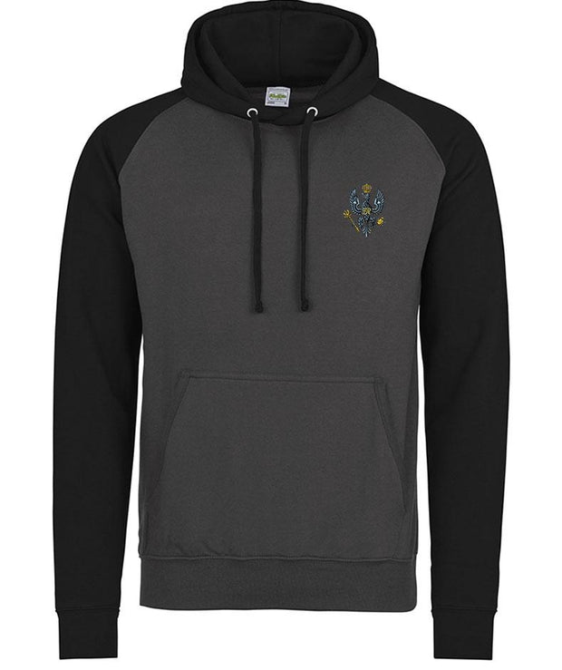 King's Royal Hussars Regiment Premium Baseball Hoodie Clothing - Hoodie The Regimental Shop S (36") Charcoal/Black 