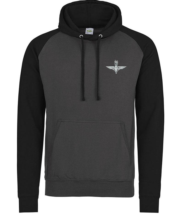Parachute Regiment Premium Baseball Hoodie Clothing - Hoodie The Regimental Shop S (36") Charcoal/Black 