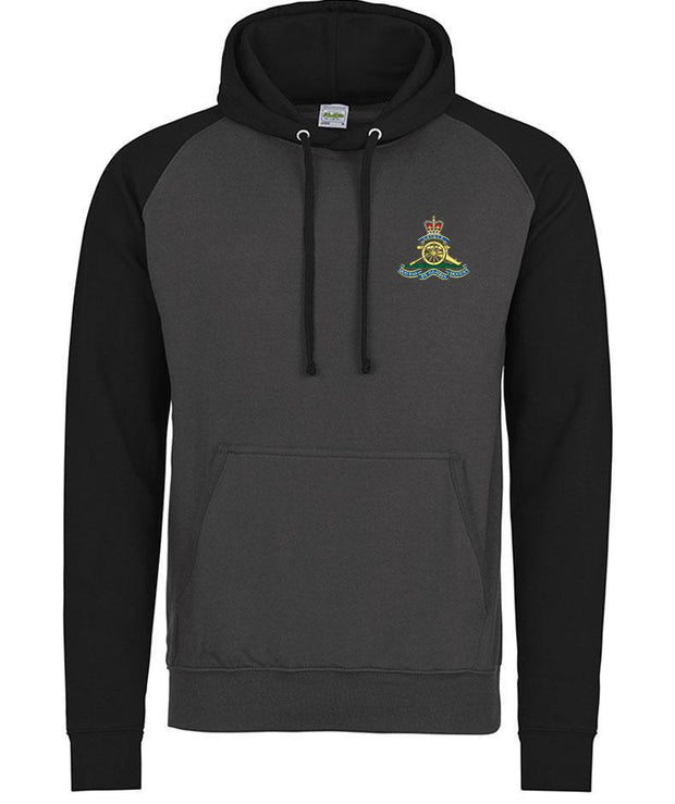 Royal Artillery Regiment Premium Baseball Hoodie Clothing - Hoodie The Regimental Shop M (40") Charcoal/Black 
