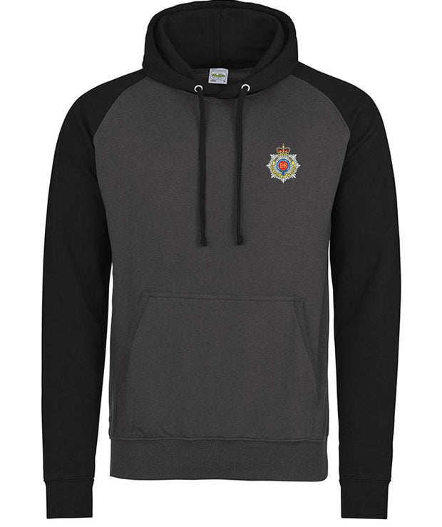Royal Corps of Transport Regiment Premium Baseball Hoodie Clothing - Hoodie The Regimental Shop S (36") Charcoal/Black 