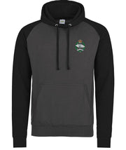 Royal Tank Regiment Premium Baseball Hoodie Clothing - Hoodie The Regimental Shop S (36") Charcoal/Black 
