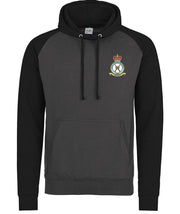 RAF Regiment Premium Baseball Hoodie Clothing - Hoodie The Regimental Shop S (36") Charcoal/Black 