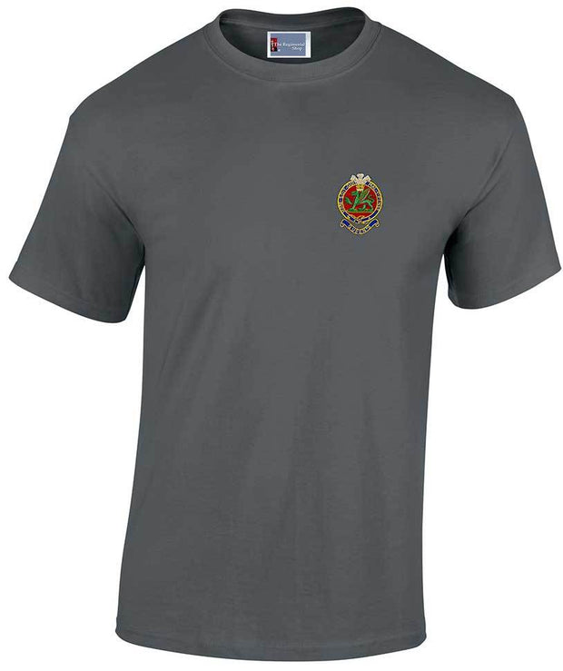 Queen's Regiment Cotton T-shirt Clothing - T-shirt The Regimental Shop Small: 34/36" Charcoal 