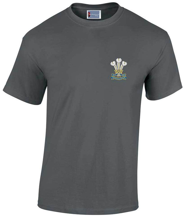 Royal Welsh Cotton Regimental T-shirt Clothing - T-shirt The Regimental Shop Small: 34/36" Charcoal 