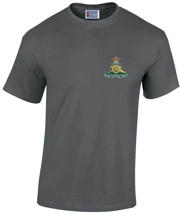 Royal Artillery Cotton T-shirt Clothing - T-shirt The Regimental Shop Small: 34/36" Charcoal 
