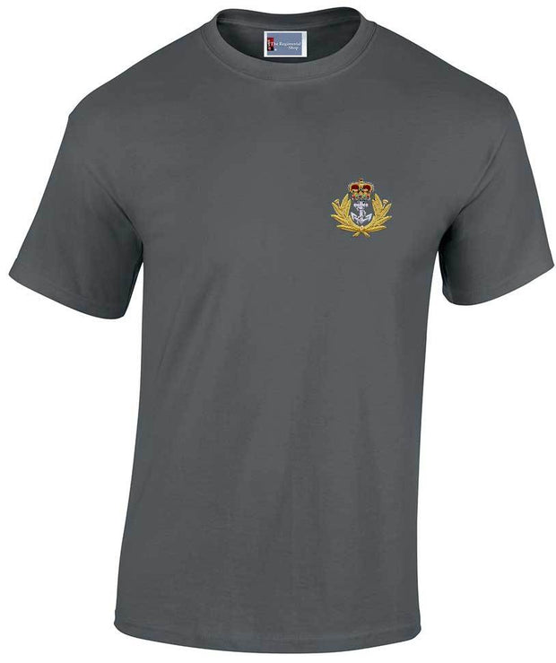 Royal Navy Cotton T-shirt (Cap Badge) Clothing - T-shirt The Regimental Shop Small: 34/36" Charcoal 